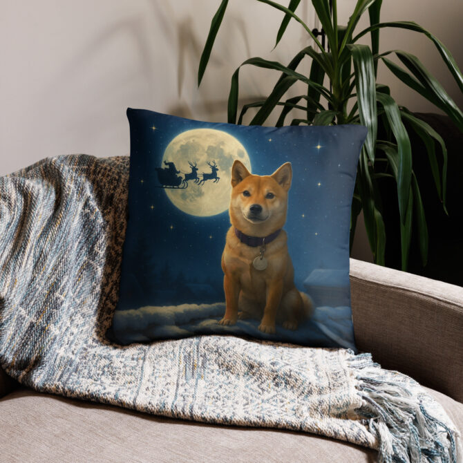 Christmas Eve Night Sky Custom Pet Pillow Case – Festive Home Décor with Your Pet
