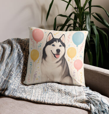 Balloon Party Paws – Custom Pet Pillow Case for Fun Home Décor