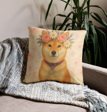 Floral Crown Princess Custom Pet Pillow Case – Elegant Home Décor Gift