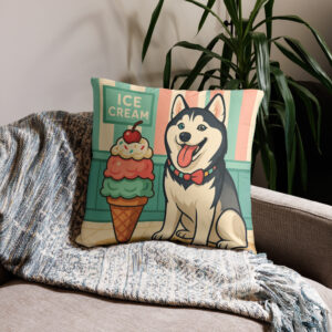 Ice Cream Sweetheart Custom Pet Pillow Case – Cute & Colorful Home Décor