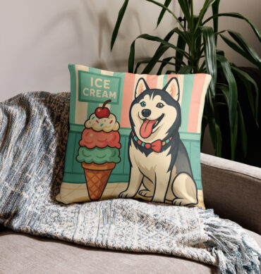 Ice Cream Sweetheart Custom Pet Pillow Case – Cute & Colorful Home Décor