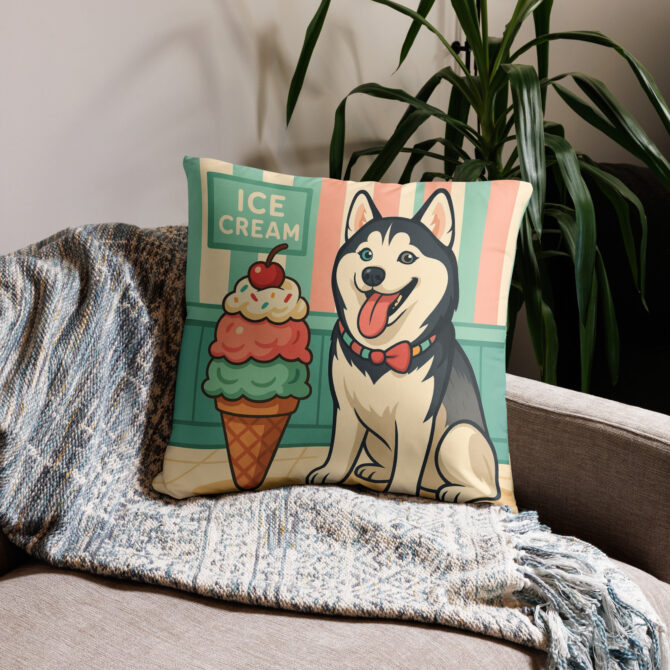 Ice Cream Sweetheart Custom Pet Pillow Case – Cute & Colorful Home Décor