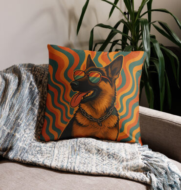 70s Funky Groove Custom Pet Pillow Case – Retro Style Home Décor