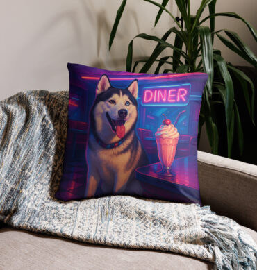 Neon Diner Vibes Custom Pet Pillow Case – Retro Pop Art Home Décor
