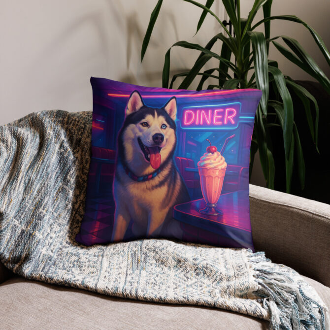 Neon Diner Vibes Custom Pet Pillow Case – Retro Pop Art Home Décor