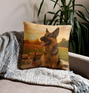 Custom Pet Pillow Case – Sunset Picnic Design for Home Décor