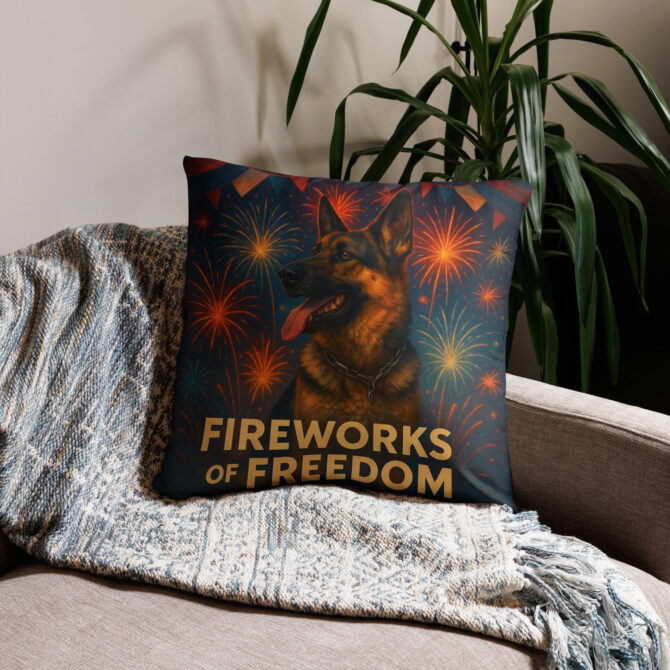 Fireworks of Freedom Custom Pet Pillow Case – Patriotic Pet Home Décor