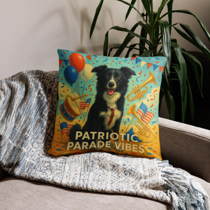 Patriotic Parade Vibes – Custom Pet Pillow Case