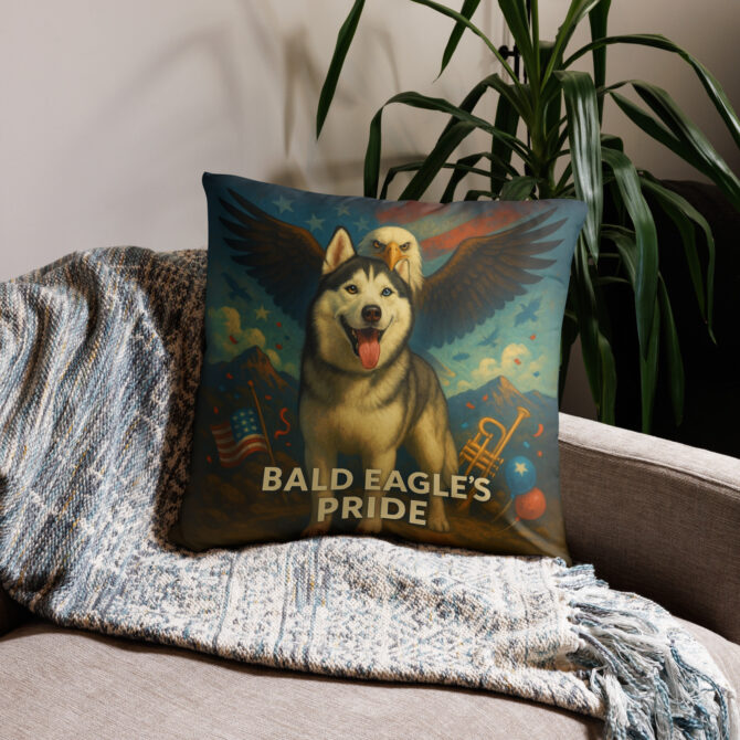 Bald Eagle’s Pride Custom Pet Pillow Case – Patriotic Home Décor