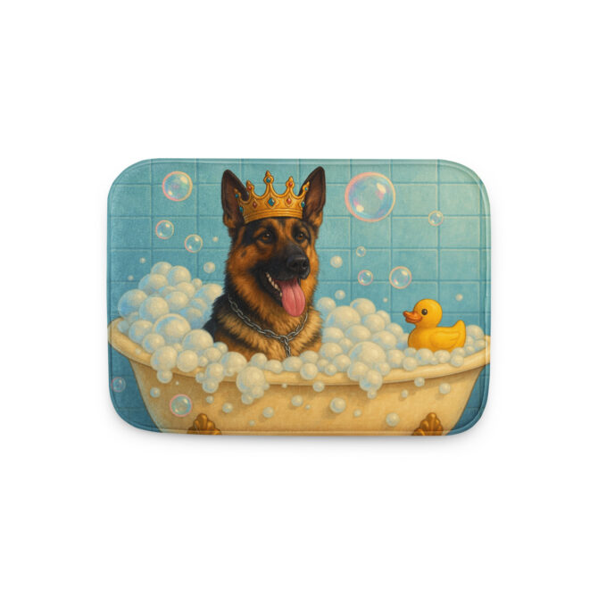 Bubble Bath King/Queen – Custom Pet Bath Mat with Your Pet’s Portrait - Image 2
