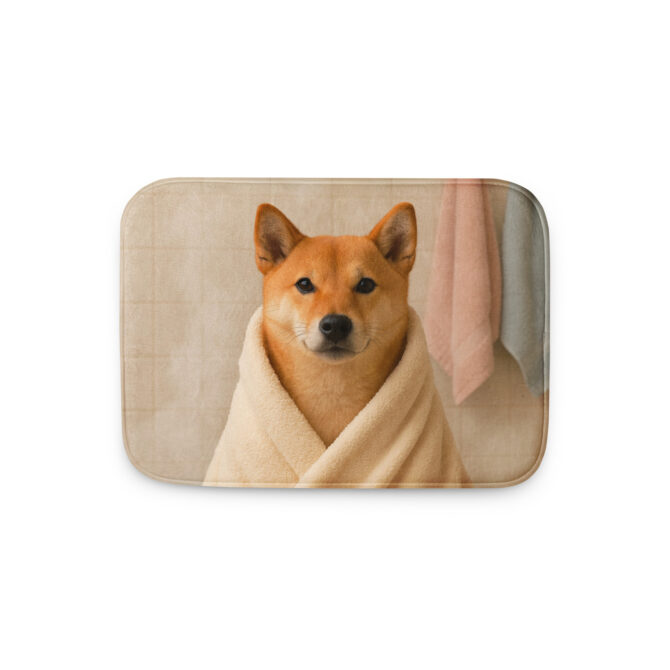 Towel Wrap Style – Custom Pet Bath Mat with Your Pet’s Portrait - Image 2