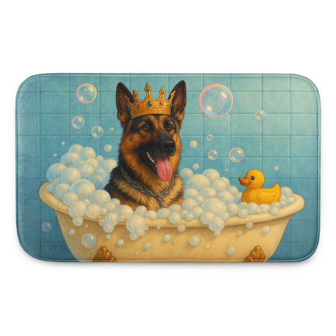 Bubble Bath King/Queen – Custom Pet Bath Mat with Your Pet’s Portrait
