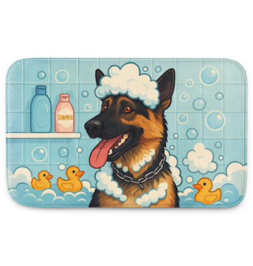 Shampoo Time – Custom Pet Bath Mat with Your Pet’s Portrait