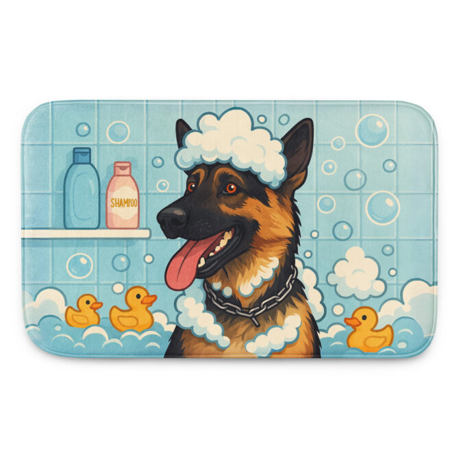 Shampoo Time – Custom Pet Bath Mat with Your Pet’s Portrait