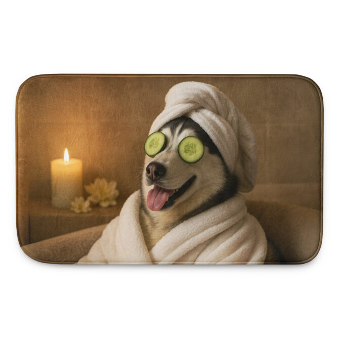 Spa Day Pet – Custom Bath Mat with Your Pet’s Portrait