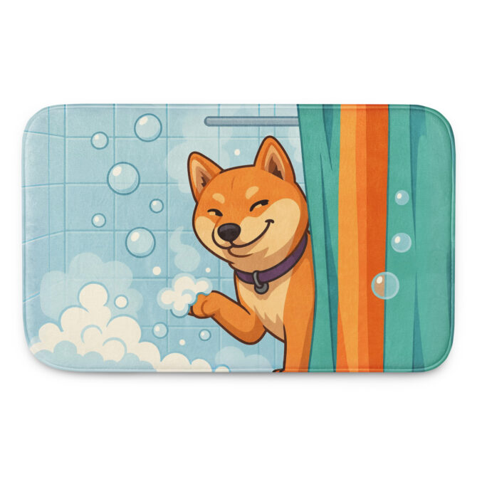 Shower Curtain Surprise – Custom Pet Bath Mat with Your Pet’s Portrait