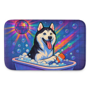 Bathtub Disco Party – Custom Pet Bath Mat with Your Pet’s Portrait