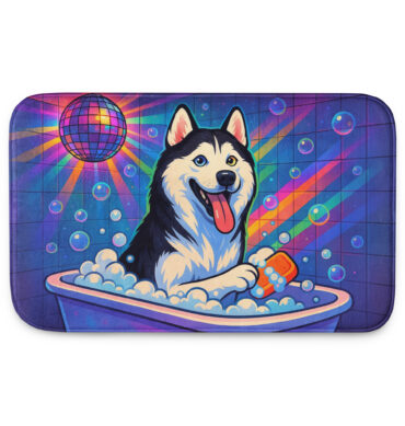 Bathtub Disco Party – Custom Pet Bath Mat with Your Pet’s Portrait