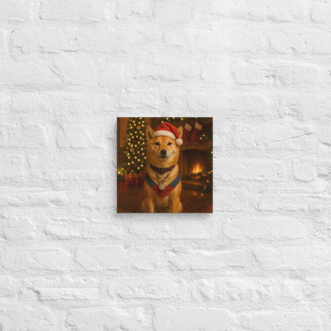 Cozy Christmas Fireplace – Custom Pet Canvas Wall Art - Image 2