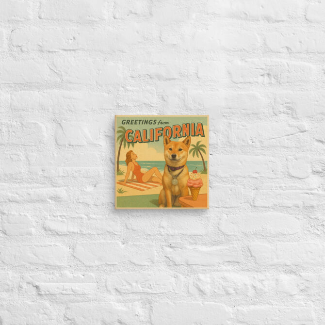 Retro Beach Postcard – Custom Pet Canvas Wall Art for Home Décor & Gifts - Image 2