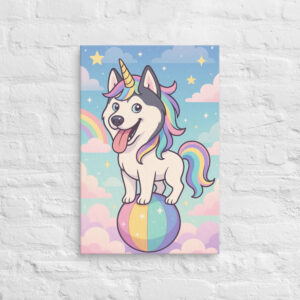 Super Cute Pet Unicorn – Custom Canvas Wall Art with Your Pet’s Portrait