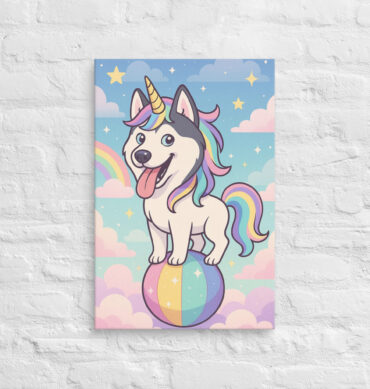 Super Cute Pet Unicorn – Custom Canvas Wall Art with Your Pet’s Portrait