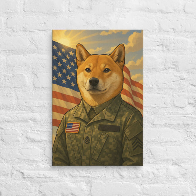 Patriotic Soldier Pet – Custom Canvas Wall Art with Your Pet