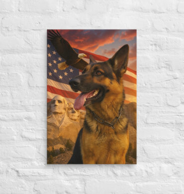 Bald Eagle & Pet Unity – Custom Canvas Wall Art with Your Pet