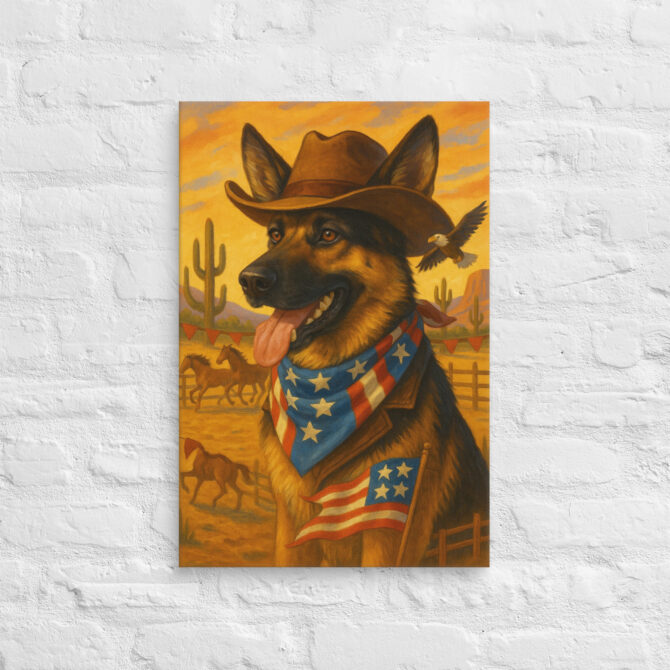 American Rodeo Spirit – Custom Pet Canvas Wall Art with Your Pet