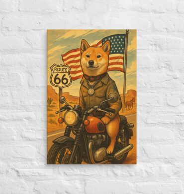 Route 66 Americana – Custom Pet Canvas Wall Art with Your Pet’s Portrait