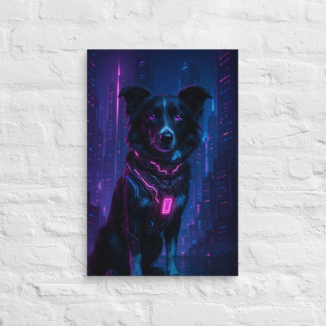 Cyberpunk Neon City – Custom Pet Canvas Wall Art