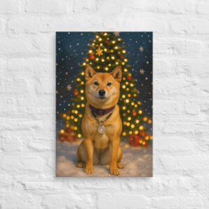 Winter Holiday Magic – Custom Pet Canvas Wall Art with Your Pet’s Portrait