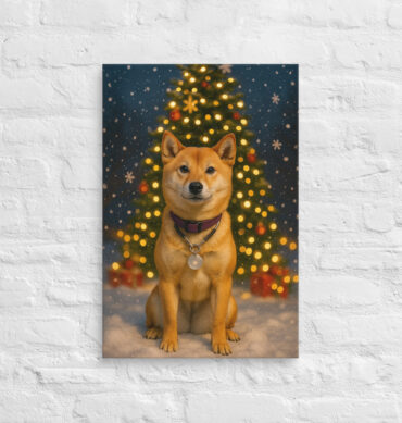 Winter Holiday Magic – Custom Pet Canvas Wall Art with Your Pet’s Portrait