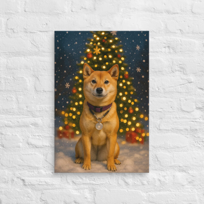Winter Holiday Magic – Custom Pet Canvas Wall Art with Your Pet’s Portrait