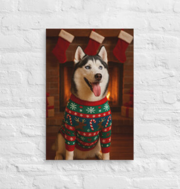 Ugly Christmas Sweater Fun – Custom Pet Canvas Wall Art