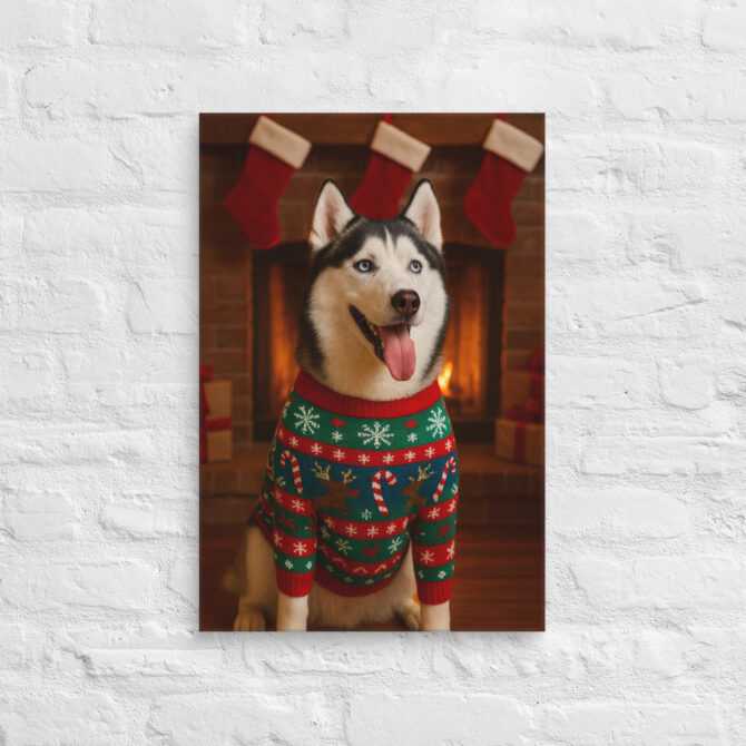 Ugly Christmas Sweater Fun – Custom Pet Canvas Wall Art