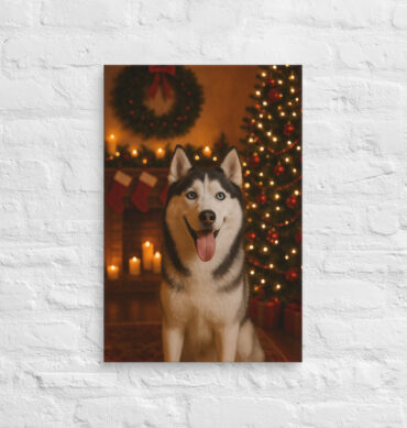 Christmas Eve Fireplace – Custom Pet Canvas Wall Art