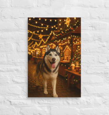 Christmas Market Lights – Custom Pet Canvas Wall Art with Your Pet
