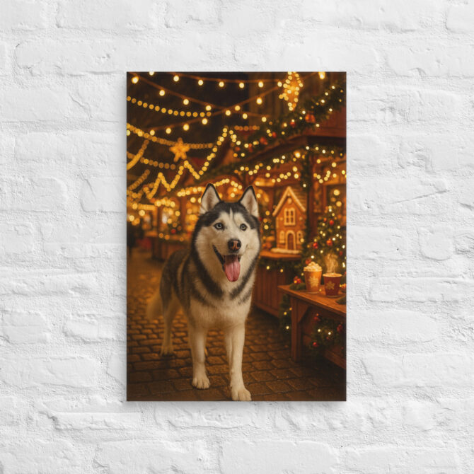 Christmas Market Lights – Custom Pet Canvas Wall Art with Your Pet