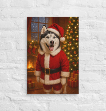 Santa Paws – Custom Pet Canvas Wall Art for Christmas