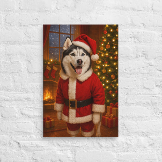 Santa Paws – Custom Pet Canvas Wall Art for Christmas