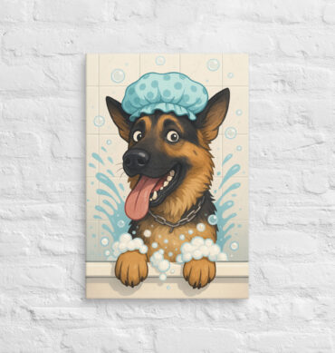 Shower Time Splash – Custom Pet Canvas Wall Art