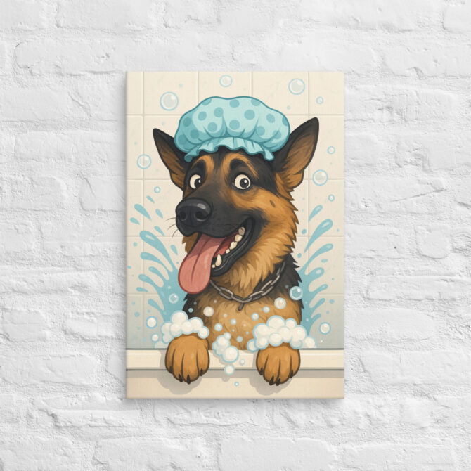 Shower Time Splash – Custom Pet Canvas Wall Art