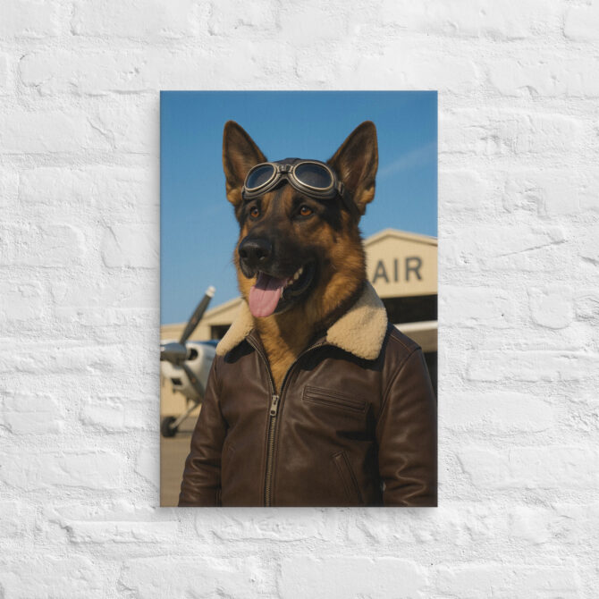 Pilot / Aviator – Custom Work-Themed Pet Portrait Canvas