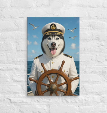 Custom Pet Portrait – Sailor Captain Canvas Wall Art