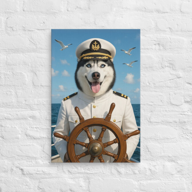 Custom Pet Portrait – Sailor Captain Canvas Wall Art