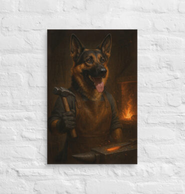 Blacksmith Pet Portrait – Custom Work-Themed Canvas Art