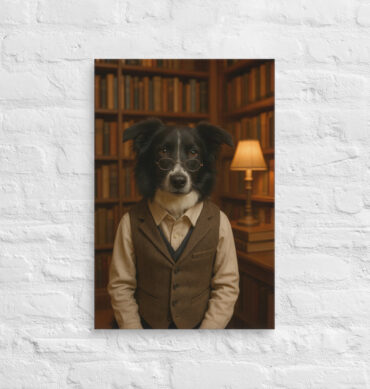 Custom Pet Librarian Portrait – Work-Themed Canvas Wall Art