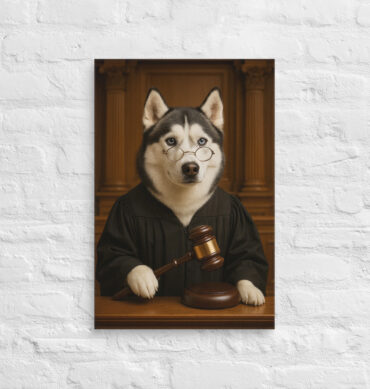 Custom Pet Portrait – Judge Work-Themed Canvas Wall Art
