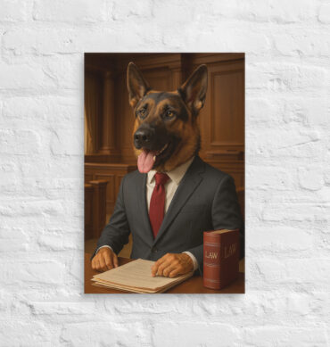 Custom Lawyer Pet Portrait – Attorney Canvas Wall Art